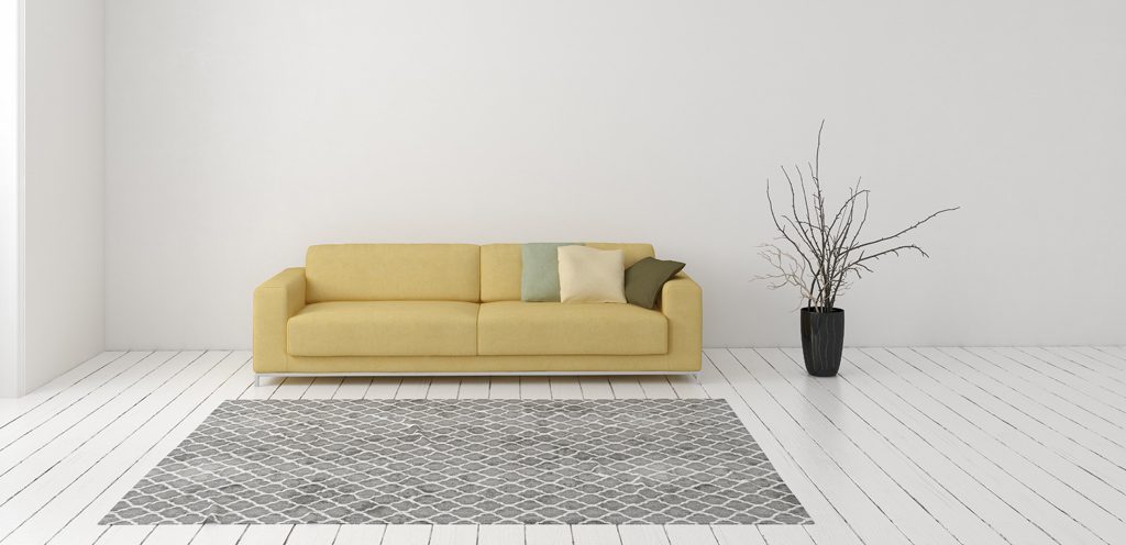 Gul soffa i mocka