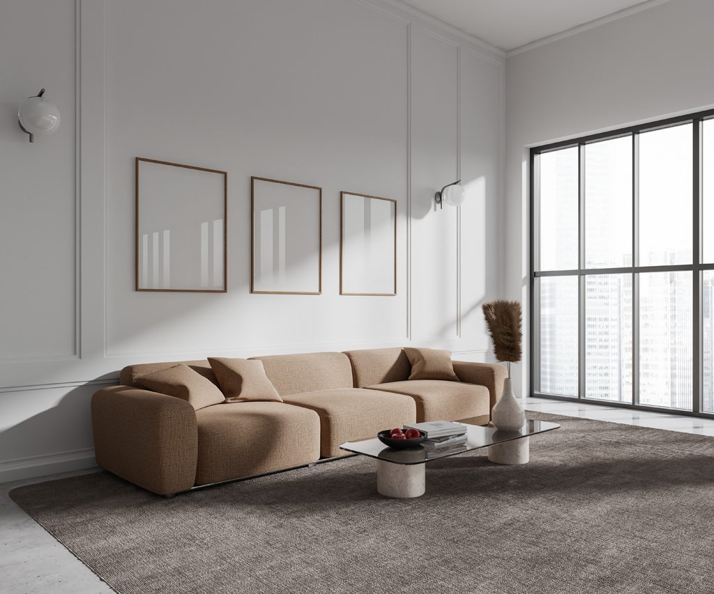 Beige 3-sits soffa