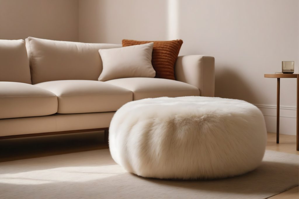 Sittpuff i fårskinn