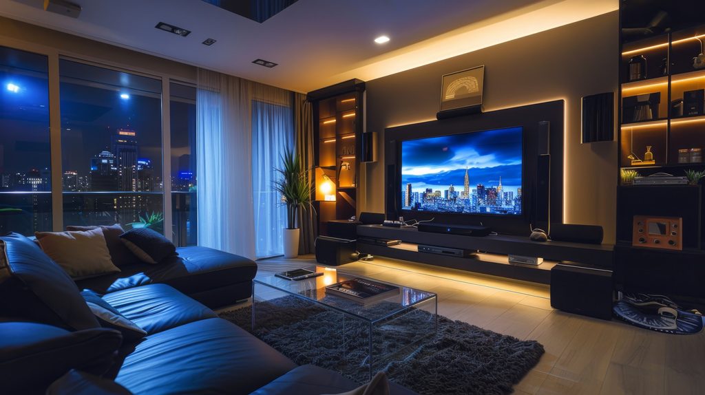 TV-bänk med LED-belysning